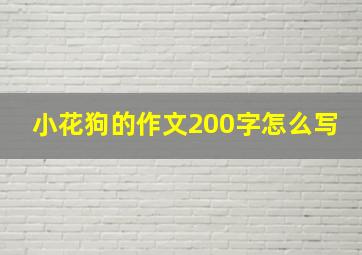 小花狗的作文200字怎么写