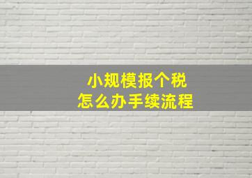 小规模报个税怎么办手续流程