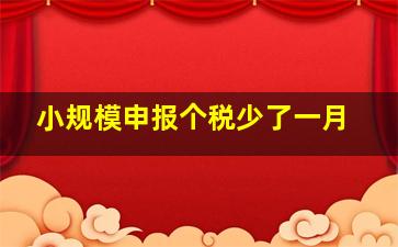 小规模申报个税少了一月