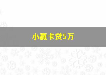 小赢卡贷5万