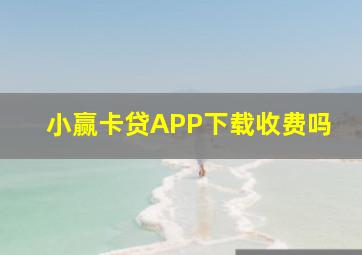 小赢卡贷APP下载收费吗