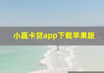 小赢卡贷app下载苹果版