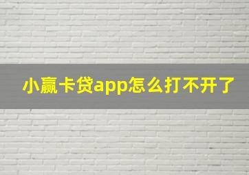 小赢卡贷app怎么打不开了