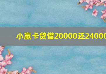 小赢卡贷借20000还24000