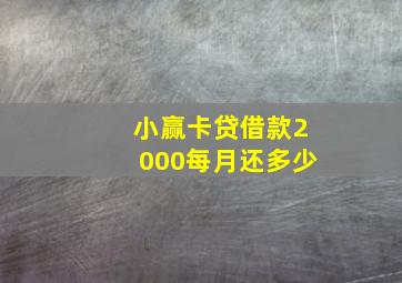 小赢卡贷借款2000每月还多少