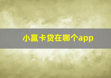 小赢卡贷在哪个app