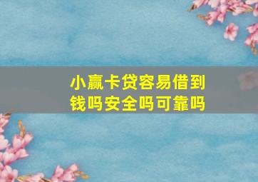 小赢卡贷容易借到钱吗安全吗可靠吗