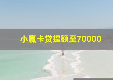 小赢卡贷提额至70000