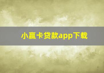 小赢卡贷款app下载