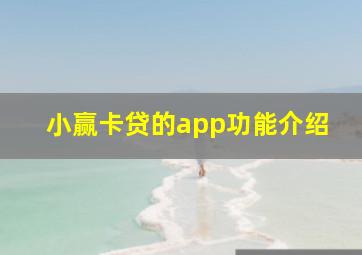 小赢卡贷的app功能介绍