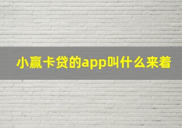 小赢卡贷的app叫什么来着