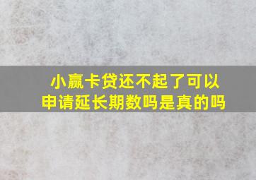 小赢卡贷还不起了可以申请延长期数吗是真的吗