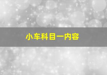 小车科目一内容