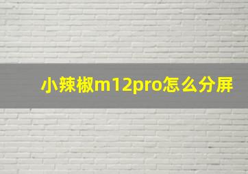 小辣椒m12pro怎么分屏