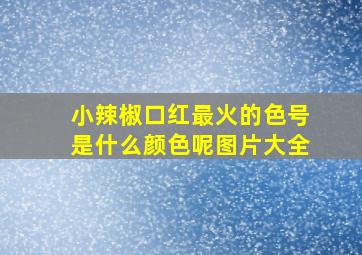 小辣椒口红最火的色号是什么颜色呢图片大全