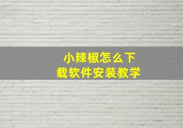 小辣椒怎么下载软件安装教学