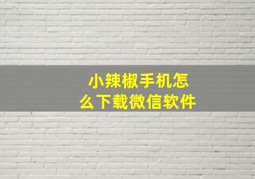 小辣椒手机怎么下载微信软件