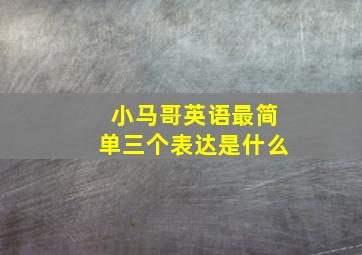 小马哥英语最简单三个表达是什么