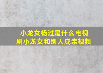 小龙女杨过是什么电视剧小龙女和别人成亲视频