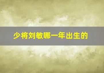 少将刘敏哪一年出生的