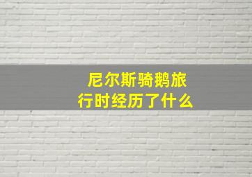 尼尔斯骑鹅旅行时经历了什么