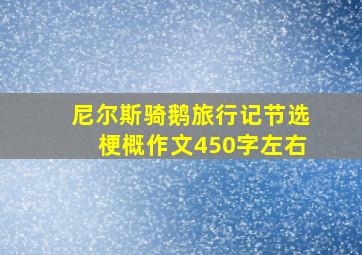 尼尔斯骑鹅旅行记节选梗概作文450字左右