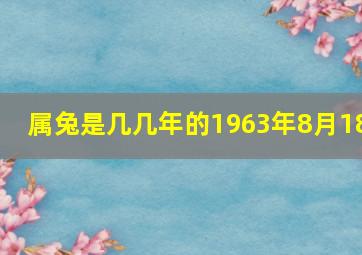 属兔是几几年的1963年8月18