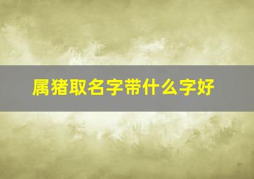 属猪取名字带什么字好