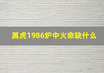 属虎1986炉中火命缺什么