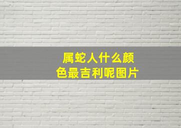 属蛇人什么颜色最吉利呢图片