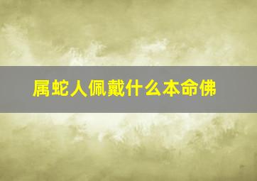 属蛇人佩戴什么本命佛