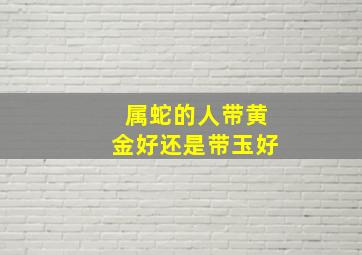 属蛇的人带黄金好还是带玉好