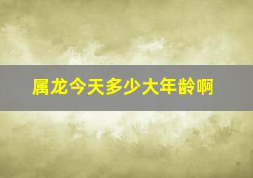 属龙今天多少大年龄啊