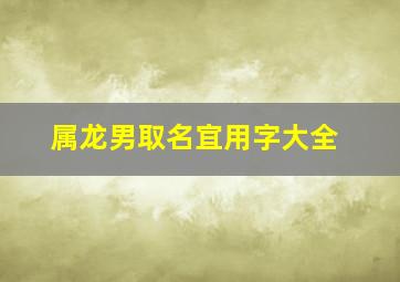 属龙男取名宜用字大全