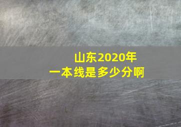 山东2020年一本线是多少分啊