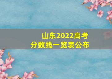 山东2022高考分数线一览表公布