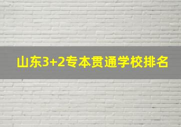 山东3+2专本贯通学校排名