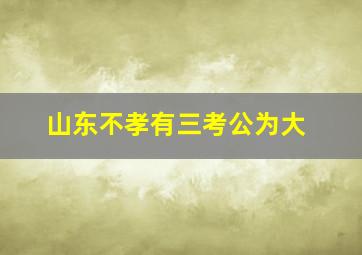 山东不孝有三考公为大