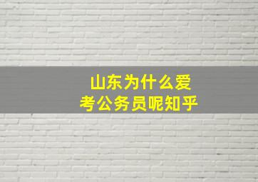 山东为什么爱考公务员呢知乎