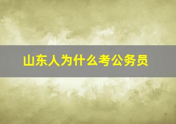 山东人为什么考公务员