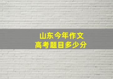 山东今年作文高考题目多少分