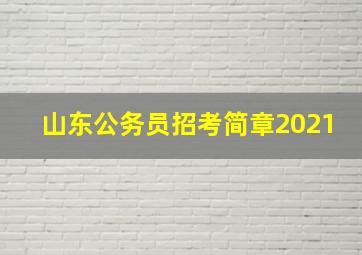 山东公务员招考简章2021