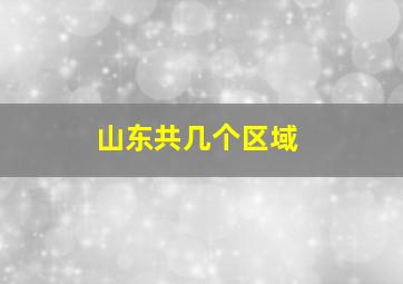 山东共几个区域