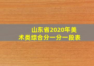 山东省2020年美术类综合分一分一段表