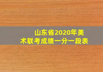 山东省2020年美术联考成绩一分一段表