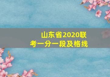 山东省2020联考一分一段及格线