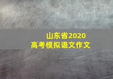 山东省2020高考模拟语文作文