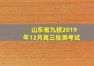 山东省九校2019年12月高三检测考试