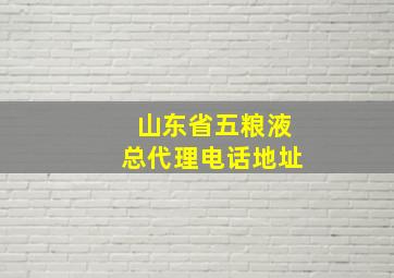 山东省五粮液总代理电话地址