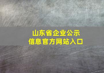 山东省企业公示信息官方网站入口